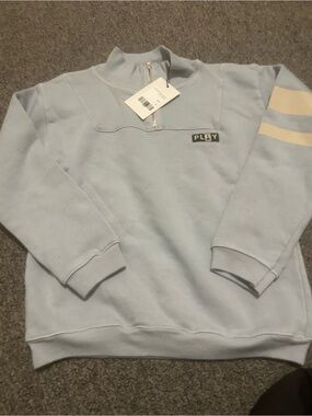 Baby Blue Quarter-Zip Sweater for Kids